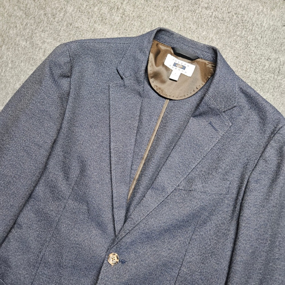 Joseph Abboud Sport Coat Mens Large Blue Textured Cotton Blazer Unstructured